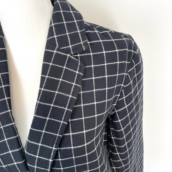 Madewell Waffleback Shaw Blazer In Windowpane Black White Size XXS New - Picture 5 of 16